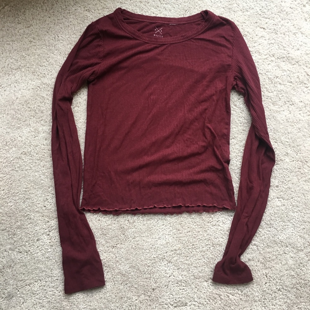 Maroon Lettuce Edge Shirt